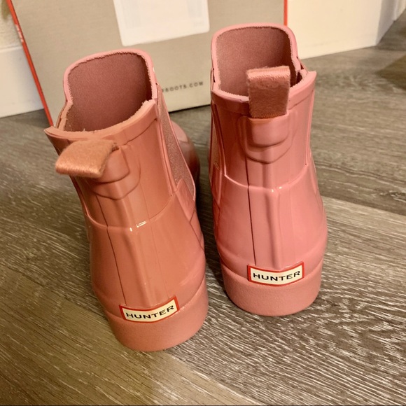 Dusty Rose Pink Original Gloss Chelsea Rain Boots - Picture 6 of 8